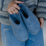 glerups Tøfler med skinnsåle Tøfler med skinnsåle 17 Sky