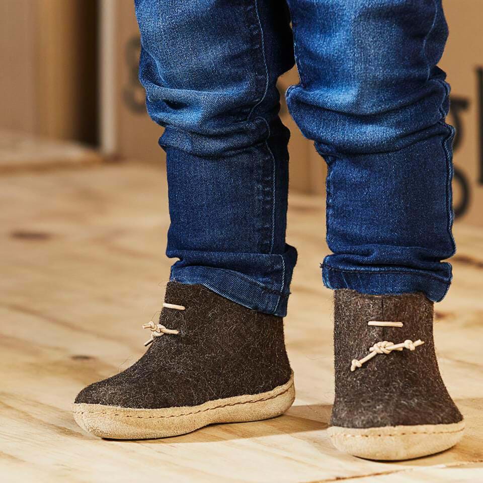 glerups Støvler barn Støvler med skinnsåle Naturbrun