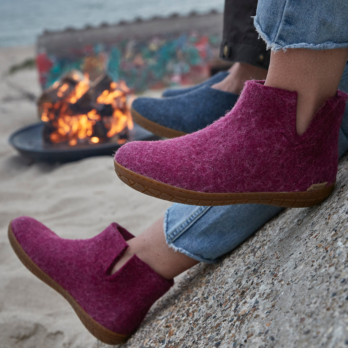 glerups Støvler med naturgummisåle - honey Støvler med naturgummisål Cranberry