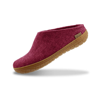 glerups Tøfler med naturgummisåle - honey Tøfler med naturgummisål Cranberry