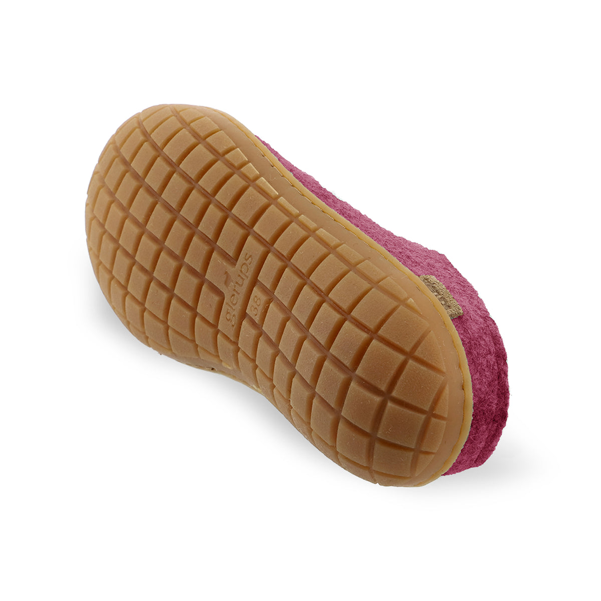 glerups Tøfler med naturgummisåle - honey Tøfler med naturgummisål Cranberry