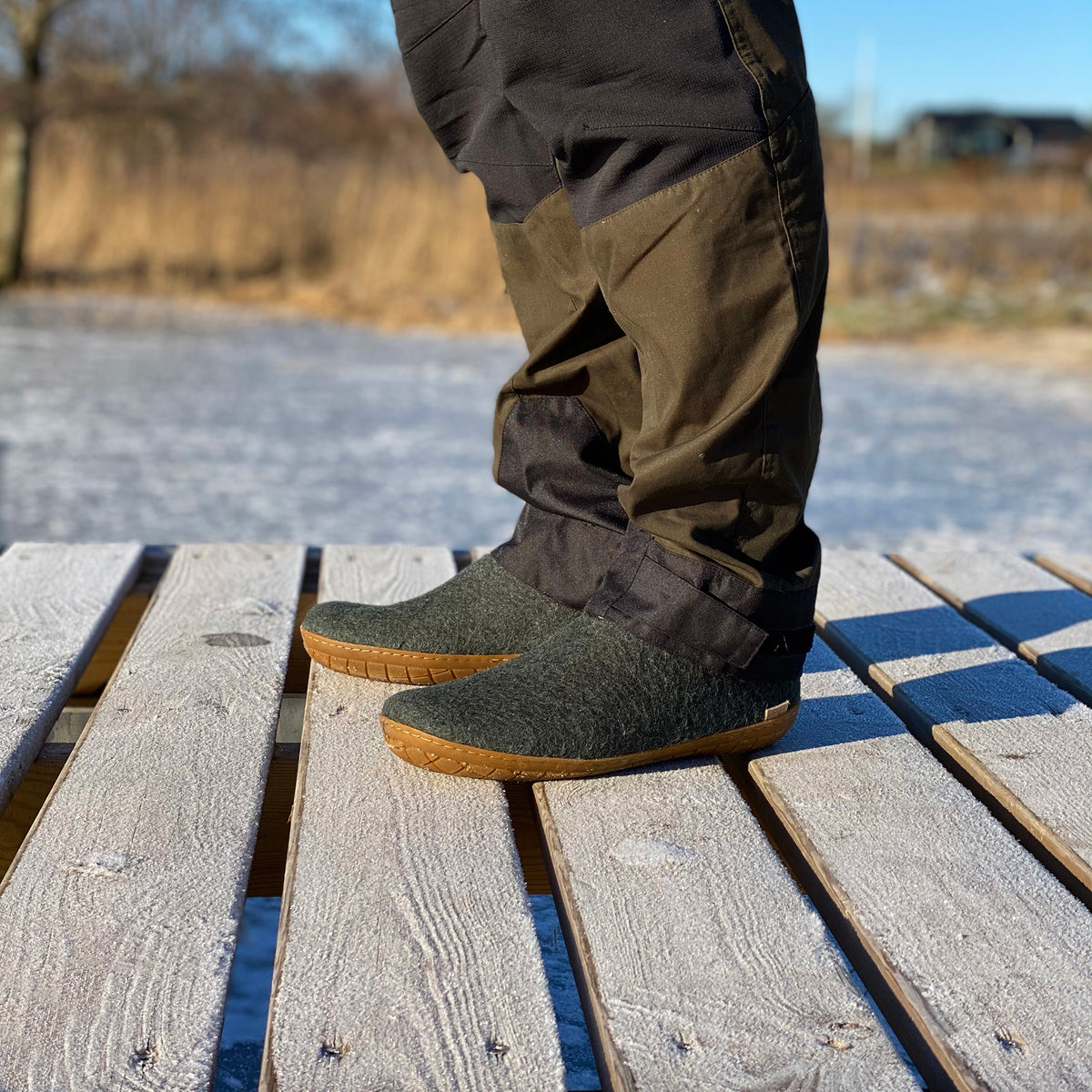 glerups Tøfler med naturgummisåle - honey Tøfler med naturgummisål Forest