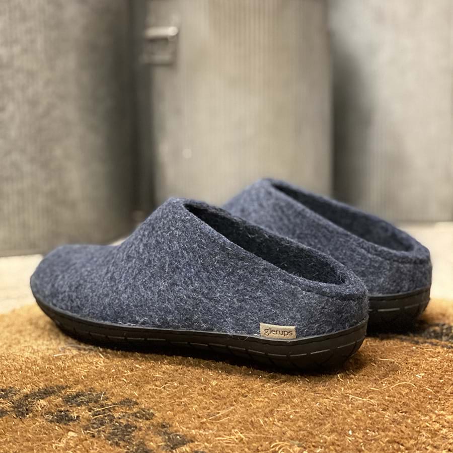 glerups Tøfler med naturgummisåle - svart Tøfler med naturgummisål Denim