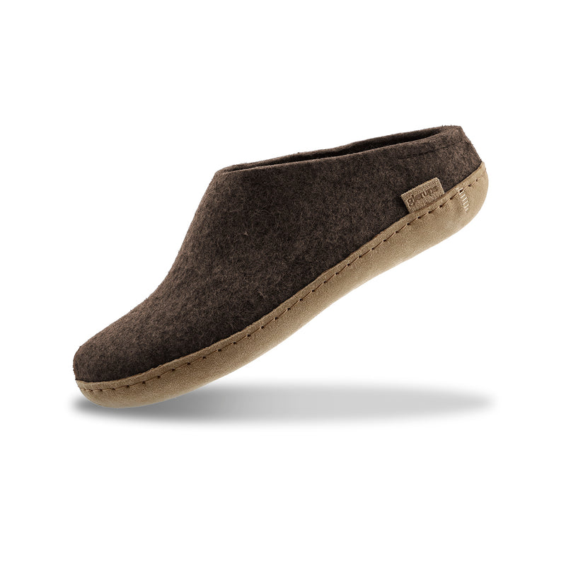 glerups Tøfler med skinnsåle Tøfler med skinnsåle Chestnut