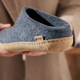 glerups Tøfler med skinnsåle Tøfler med skinnsåle Denim
