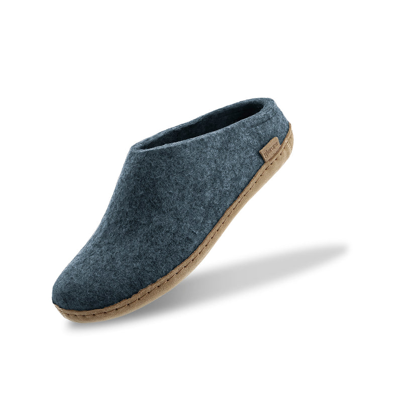 glerups Tøfler med skinnsåle Tøfler med skinnsåle Denim