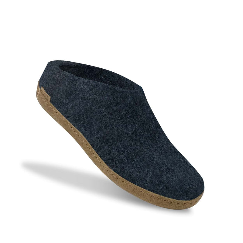 glerups Tøfler med skinnsåle Tøfler med skinnsåle Denim