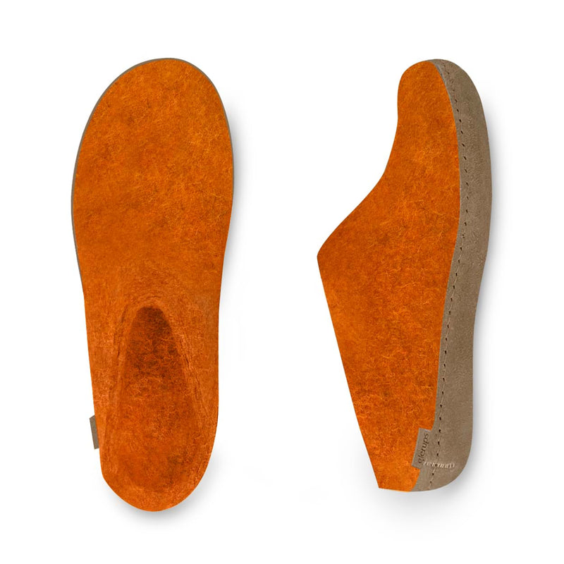glerups Tøfler med skinnsåle Tøfler med skinnsåle Orange