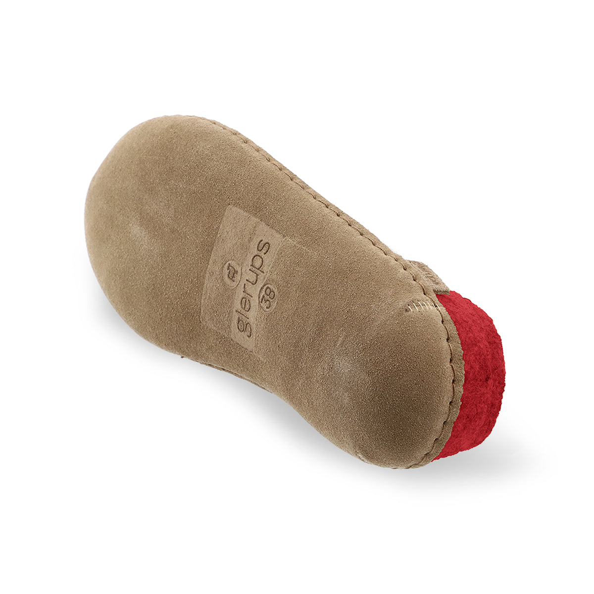 glerups Tøfler med skinnsåle Tøfler med skinnsåle Rød